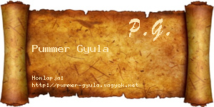 Pummer Gyula névjegykártya