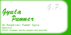 gyula pummer business card